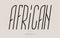 Vector african font italic style