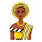 vector african native woman cartoon illustration isolated