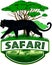 Vector african savannah safari emblem with  black panther