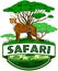 Vector african savannah safari emblem with cheetah