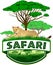 Vector african savannah safari emblem with lioness