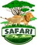 Vector african savannah safari emblem with lions