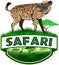 Vector african savannah safari emblem with spotted hyena