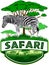 Vector african savannah safari emblem with zebra