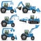 Vector Agricultural Tractor Set 3