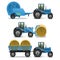 Vector Agricultural Tractor Set 5