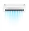 Vector air conditioner with fresh air isolated. White air condition isolated on clear background in vector style