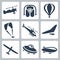 Vector aircrafts icons set