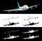 Vector Airplane 45 Degrees Front View Silhouette