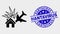 Vector Airplane Disaster Icon and Distress Hantavirus Stamp