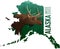 Vector Alaska - American state map with moose