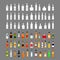 Vector Alcohol bottles line icons set. illustration drinks. Object for advertising and web isolated on grey background art