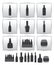 Vector alcoholic drinks icon. square gray set