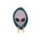 Vector alien face, extraterrestrial creature icon