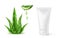 Vector aloe vera realistic cosmetic spray tube ad