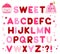 Vector alphabet with caramel candy shiny letters