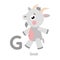 Vector alphabet letter G goat illustration