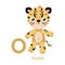 Vector alphabet letter O ocelot illustration