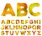 Vector alphabet letters made from autumn leaves