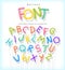 Vector alphabet letters shaped from skinny balloons