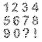 Vector alphabet numbers,trendy leopard pattern