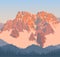 Vector alps mountains background with blue forest