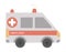 Vector ambulance van isolated on white background. Empty emergency car icon. Funny special medical transport illustration. First