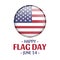 Vector American flag. Happy flag day. Patriotic national design. 14 June. Independence day