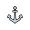 Vector anchor, nautical flat color line icon.