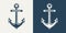 Vector Anchors. Anchor Silhouette Icon Set. Anchor with Outline. Anchor Design Template. Vector Illustration