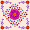 Vector Ancient Oriental folk motif of flowers. Manton shawl, Spanish Manila flamenco decorative embroidery ornament. Traditional h