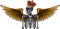 vector angel skeleton with wing and crown