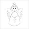 Vector angels on a white background. Hand-drawn in the style of doodle. Isolated objects