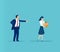 Vector of an angry businessman boss firing female employee