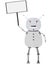 Vector angry robot holding sign