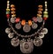 Vector Antique Ethnic Jewelry. Retro Multicolor Necklaces.
