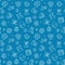 Vector App Development blue outline seamless pattern