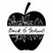 Vector apple with flower ornament and Back to school lettering. Appreciation, gratitude words lettering on fruit