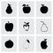 Vector apple and pear icons set