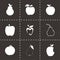 Vector apple and pear icons set