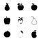 Vector apple and pear icons set