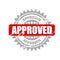 Vector approved stamp. informative illustration, advertising and marketing background