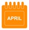 Vector april on monthly calendar orange icon