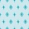 Vector aqua and light blue diamond pattern background. Vector seamless geometric design with irregular painterly effect