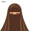 Vector arab niqab style, beautiful arabic muslim woman - Illu