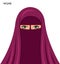 Vector - arab niqab style, beautiful arabic muslim woman - Illu