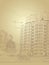 Vector architectural sepia city background