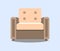 Vector armchair . Colorful armchair icon for your design. Realistic Modern armchair isolated.