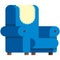 Vector armchair home furniture item icon illustration