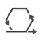 Vector arrow icon, movement along the perimeter of the hexagon. Simple stock design